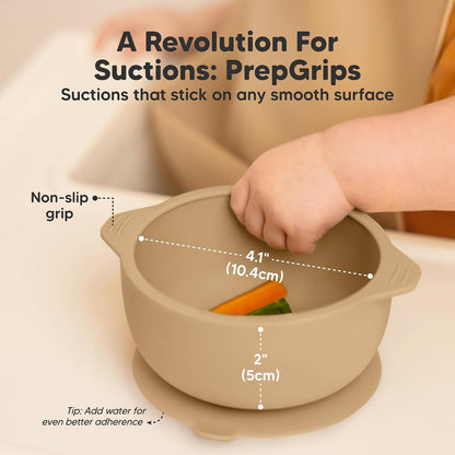 2-Pack Baby Bowls with Suctions, Lids, Silicone (Roseate)