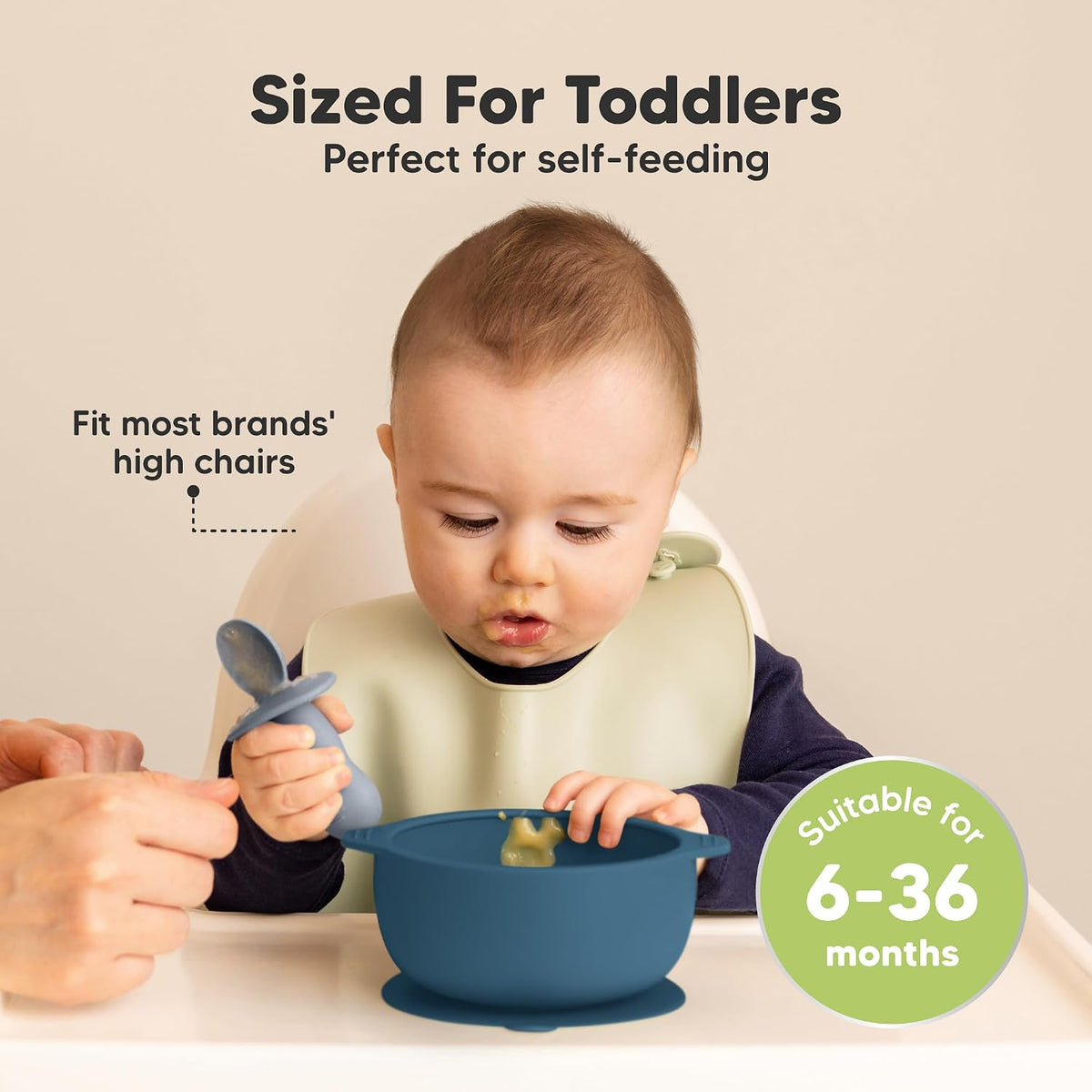2-Pack Baby Bowls with Suctions, Lids, Silicone (Roseate)