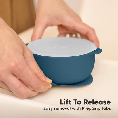 2-Pack Baby Bowls with Suctions, Lids, Silicone (Roseate)