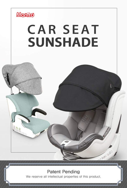 Sun Shade Extender/Auxiliary Canopy for Car Seat (Black Grey)