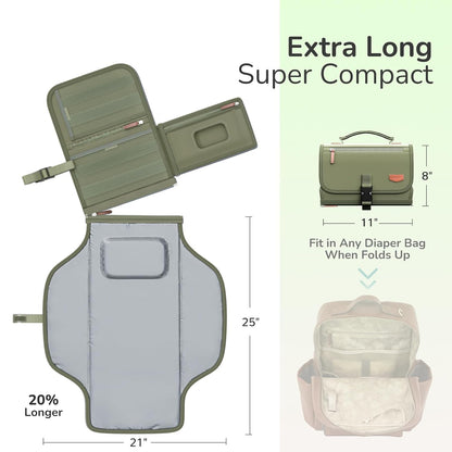 Portable Diaper Changing Pad, Wipe Clean, 24x22,Austere Grey