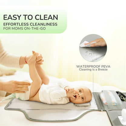 Portable Diaper Changing Pad, Wipe Clean, 24x22,Austere Grey