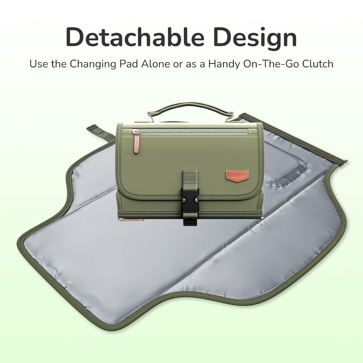 Portable Diaper Changing Pad, Wipe Clean, 24x22,Austere Grey