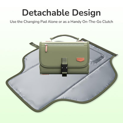 Portable Diaper Changing Pad, Wipe Clean, 24x22,Austere Grey