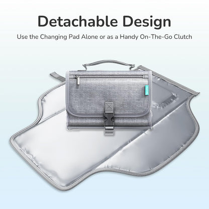 Portable Diaper Changing Pad, Wipe Clean, 24x22,Austere Grey