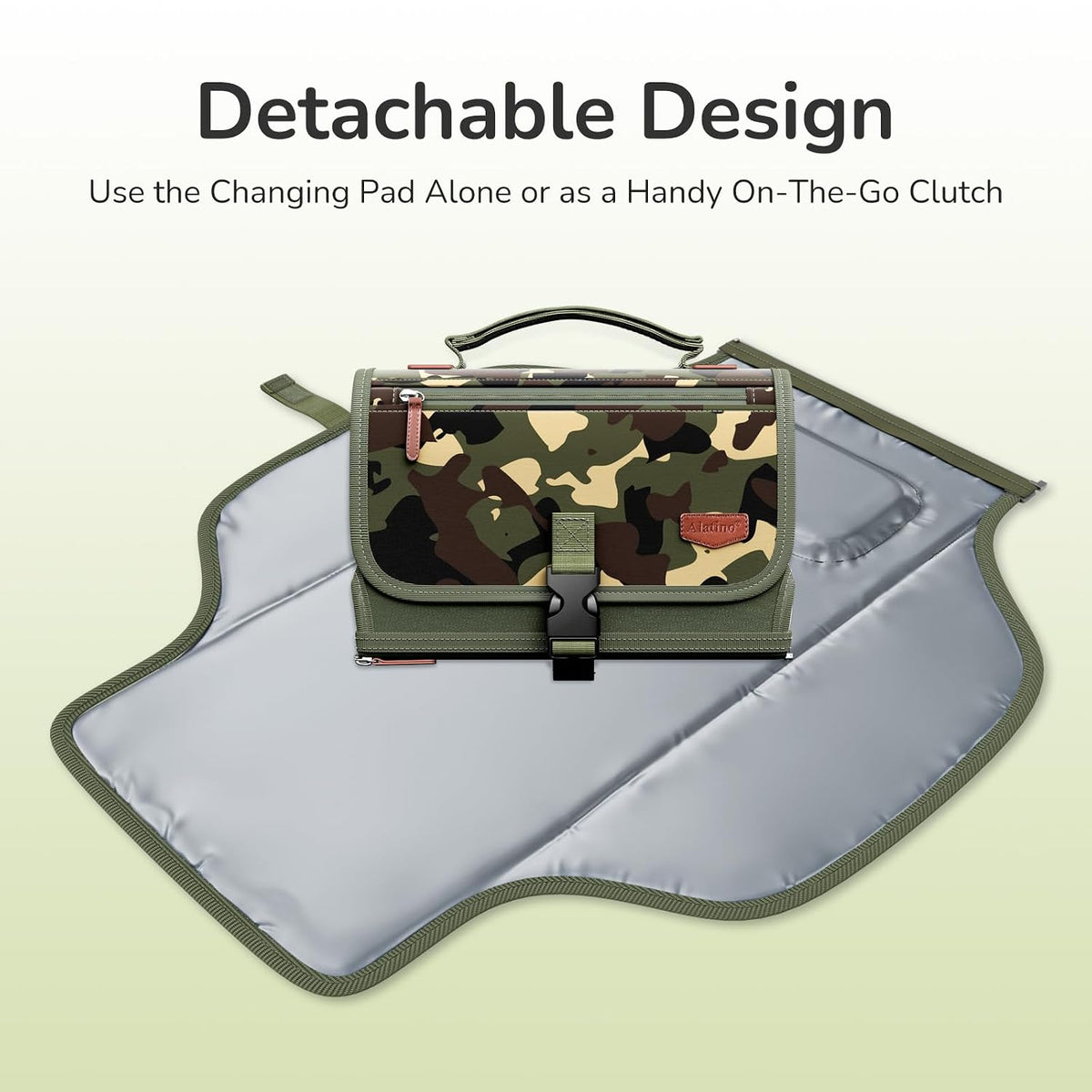 Portable Diaper Changing Pad, Wipe Clean, 24x22,Austere Grey