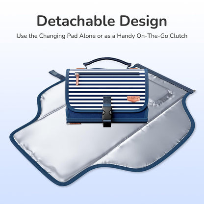 Portable Diaper Changing Pad, Wipe Clean, 24x22,Austere Grey