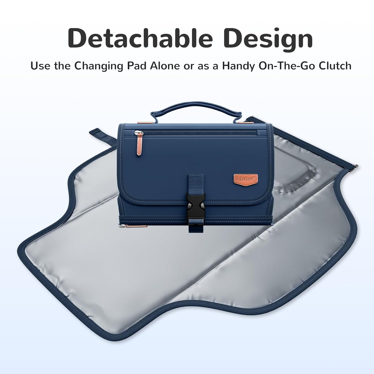 Portable Diaper Changing Pad, Wipe Clean, 24x22,Austere Grey