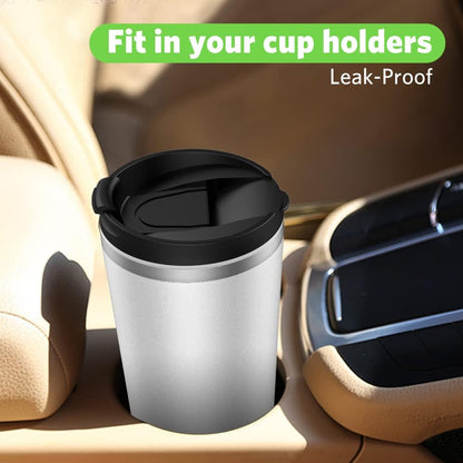 Insulated Coffee Mug with Ceramic Coating, 18oz Travel Mug with Leak-proof Lid, Vacuum Double-wall Tumbler, Stainless Steel Thermal Cup for Tea, Hot Cocoa, Cold Beverage, Ice Drinks