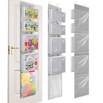 Over Door Organizer and Storage, Hanging Toy Holder with Removable Pouches