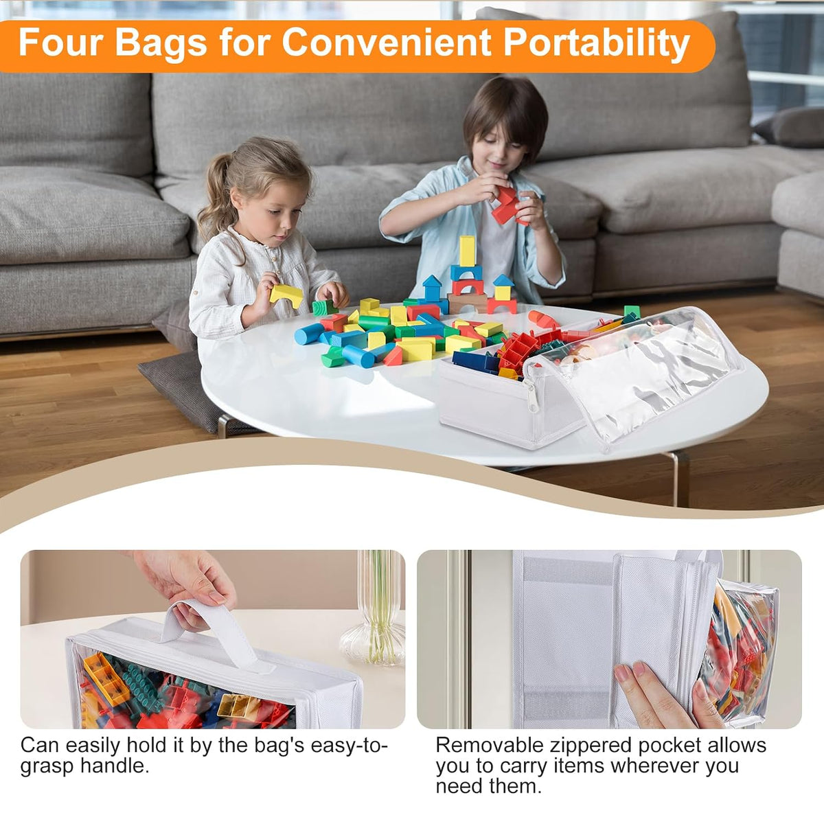 Over Door Organizer and Storage, Hanging Toy Holder with Removable Pouches