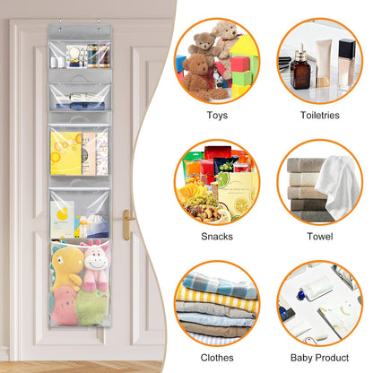 Over Door Organizer and Storage, Hanging Toy Holder with Removable Pouches