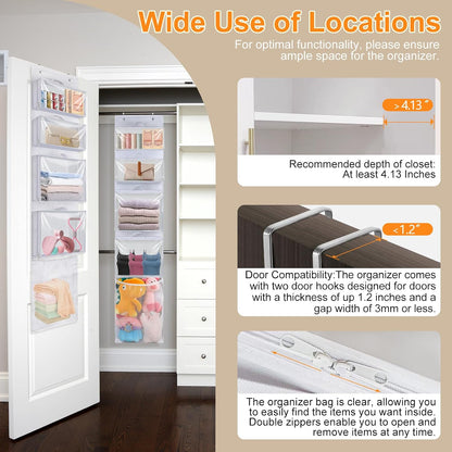 Over Door Organizer and Storage, Hanging Toy Holder with Removable Pouches
