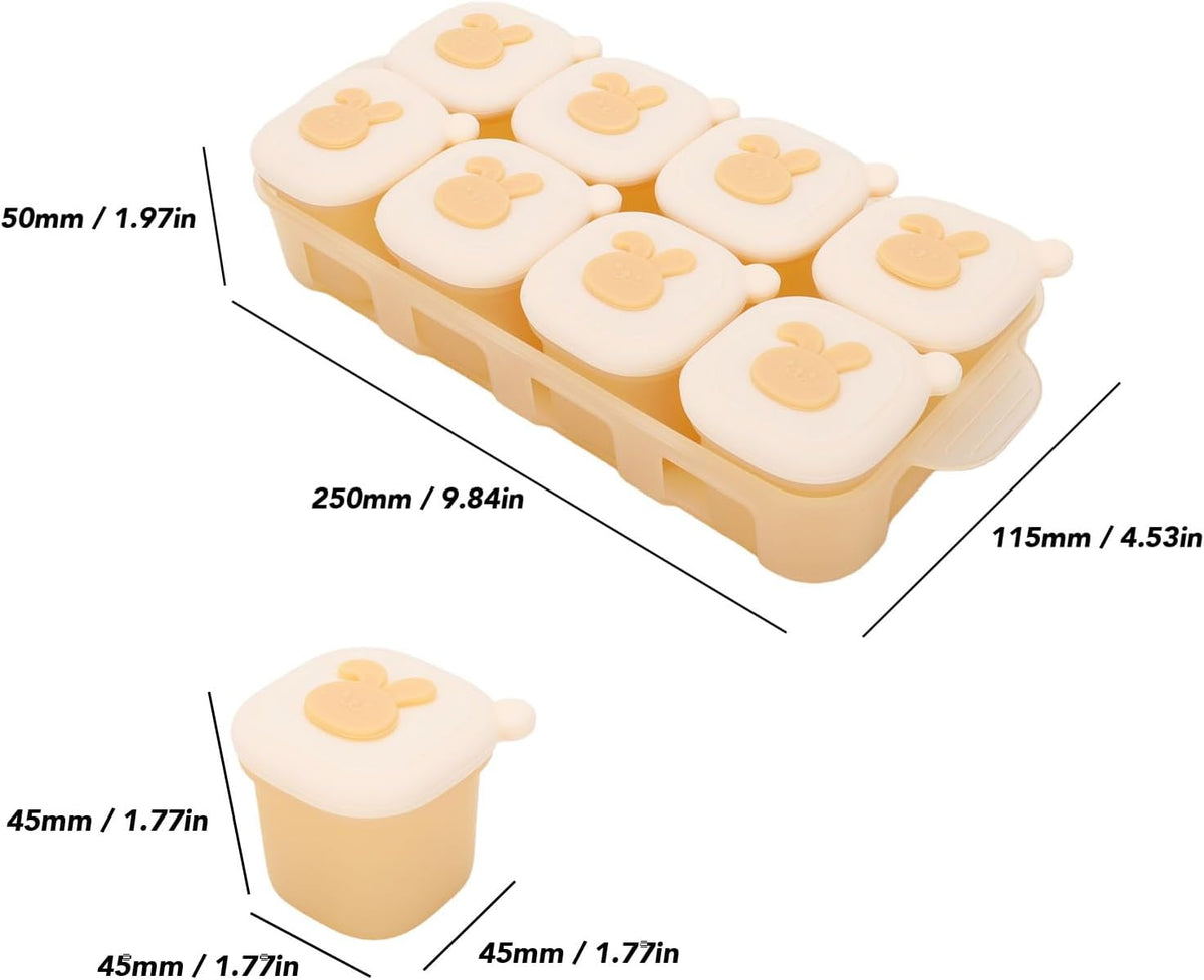 Food Freezer Tray, Silicone Trays for Freezing Food Reusable Silicone Kid Storage Container Ice Cube Freezer Mold for Homemade Purees, Breast Milk & Snacks