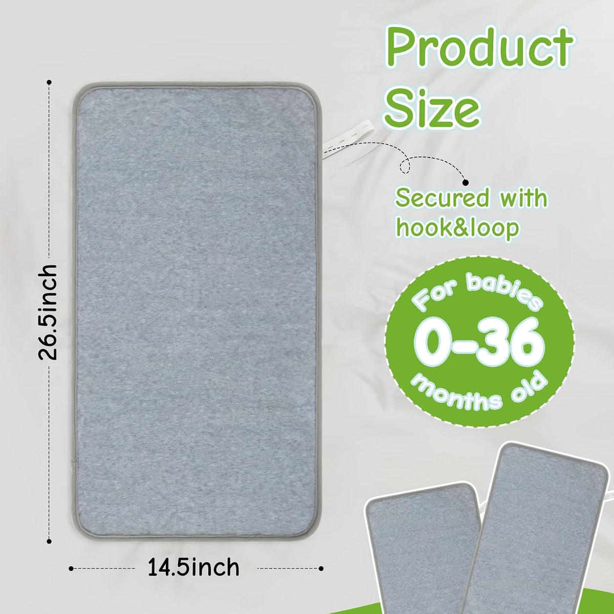 2 Pack Portable Changing Pads - Waterproof Reusable Table Liners