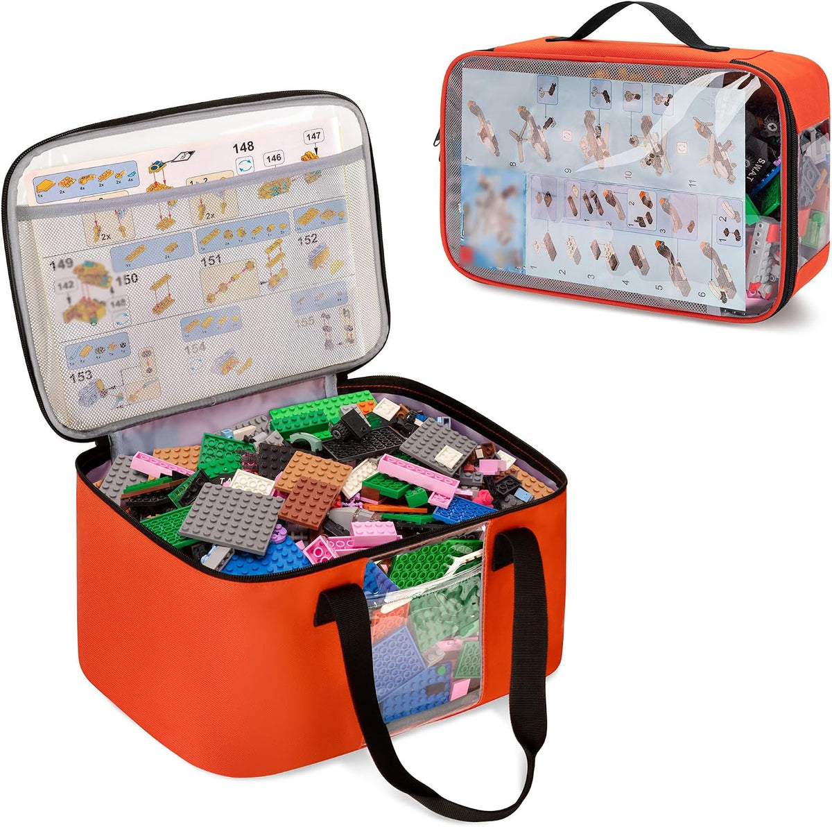 2 Packs Toy Storage Organizer Bag for Building Bricks Toy