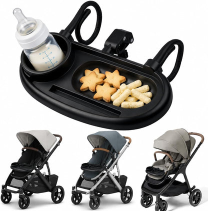 Compatible with UPPAbaby Snack Tray, Adjustable Stroller Tray Cup Holder