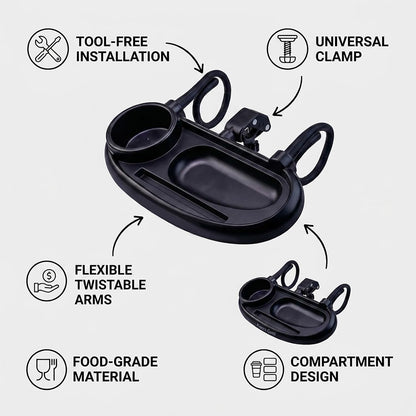Compatible with UPPAbaby Snack Tray, Adjustable Stroller Tray Cup Holder