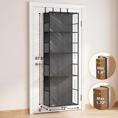 Over the Door Stuffed Animal Storage with Clear Dust Cover