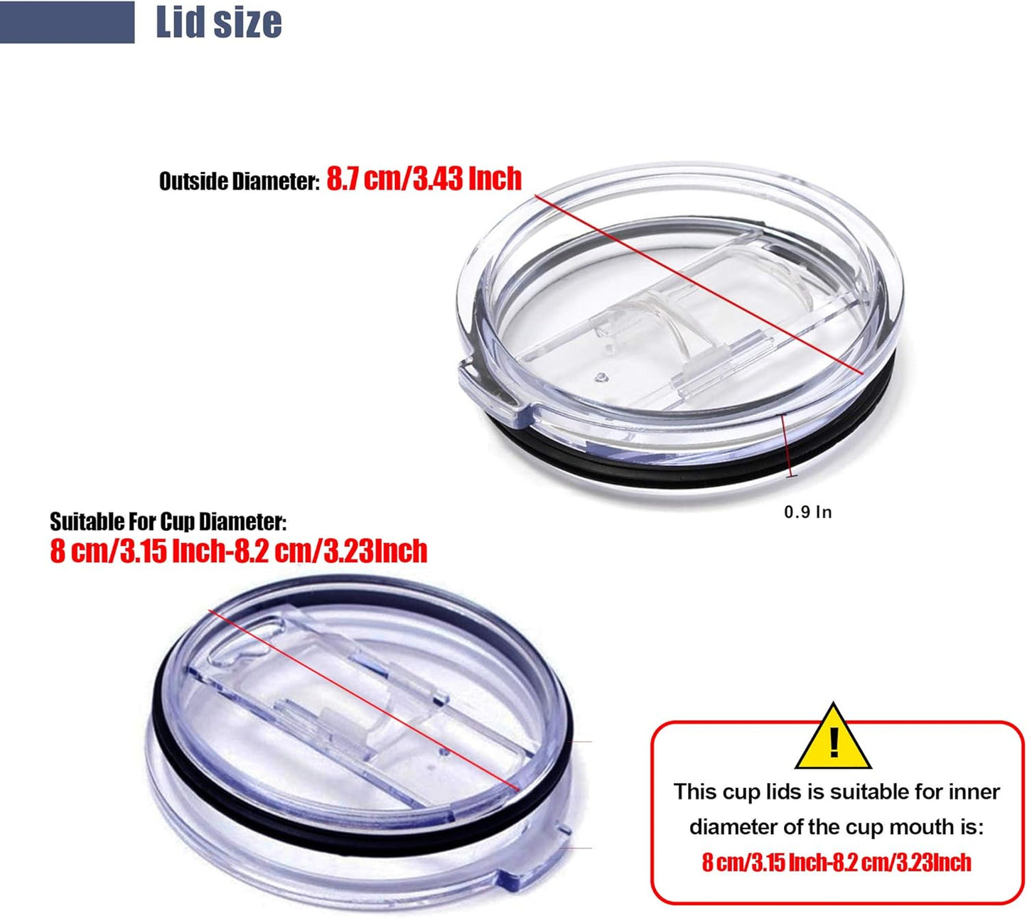 Tumbler Lid Compatible/Replacement for 20 Oz Yeti and More Cooler Cup | Spill Proof and Splash Resistant 20 oz Lid