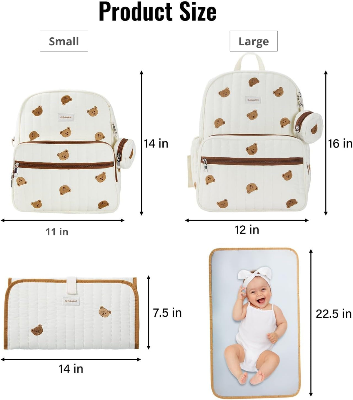 Large Diaper Bag Backpack with Changing Pad, Insulated Bottle Pockets, Travel & Hospital Bag for Mom & Dad (Large - Black Flowers)