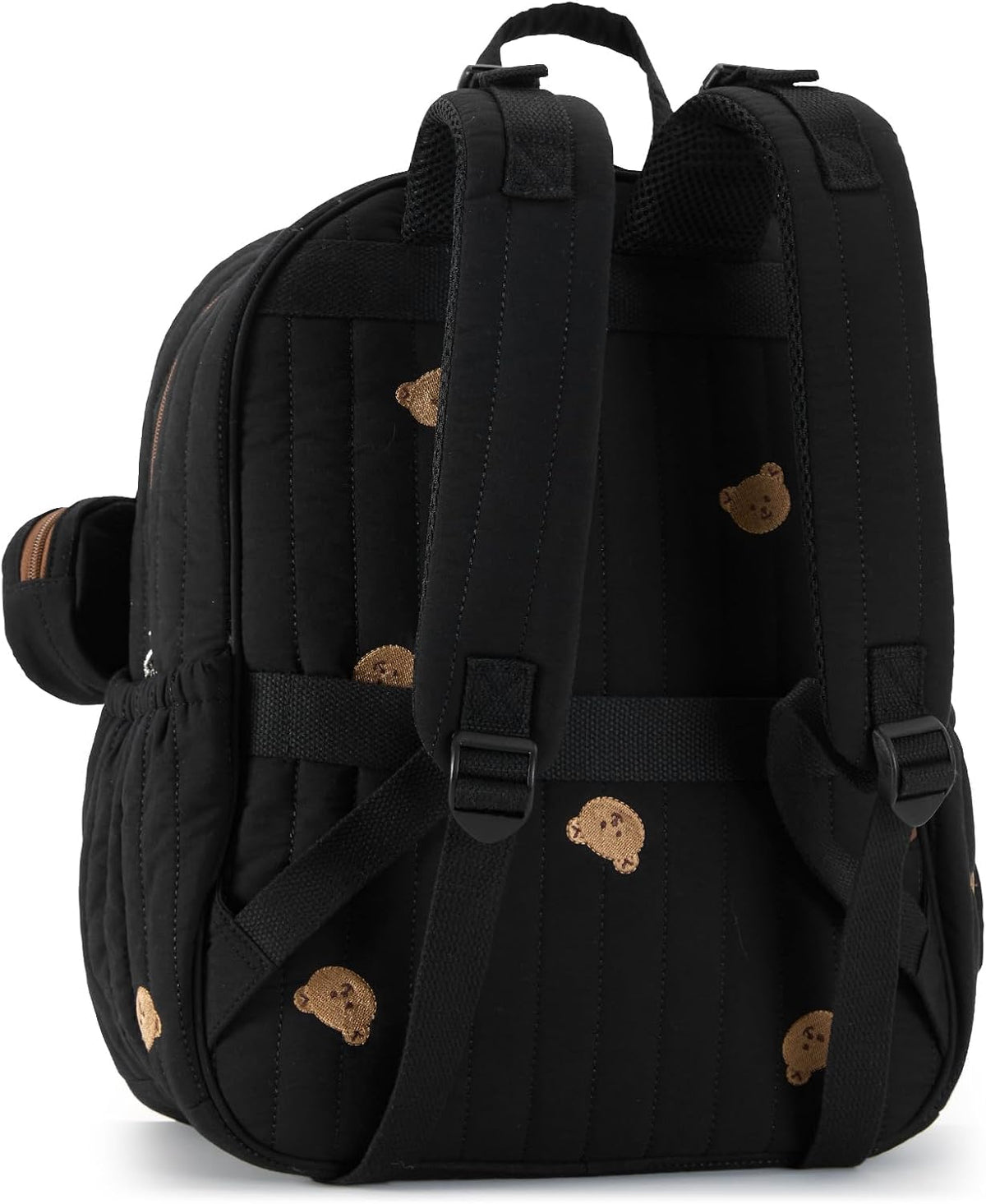 Large Diaper Bag Backpack with Changing Pad, Insulated Bottle Pockets, Travel & Hospital Bag for Mom & Dad (Large - Black Flowers)