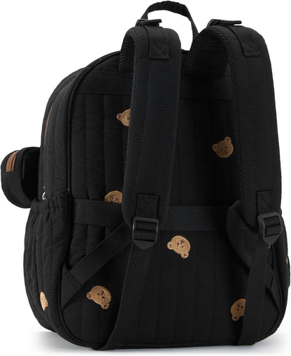 Large Diaper Bag Backpack with Changing Pad, Insulated Bottle Pockets, Travel & Hospital Bag for Mom & Dad (Large - Black Flowers)