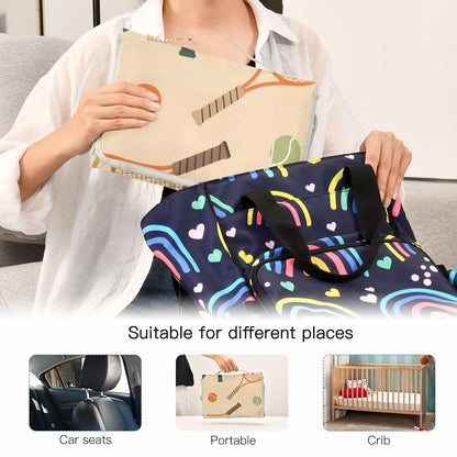 Tennis Racket Pattern Portable Diaper Changing Pad Baby Gear