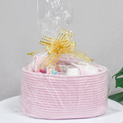 Baby Diaper Caddy Organizer, Boho Jute Rope Nursery Storage Bin Changing Table Car Organizer for Storage Baby Diaper Wipes, Empty Basket for Baby Shower