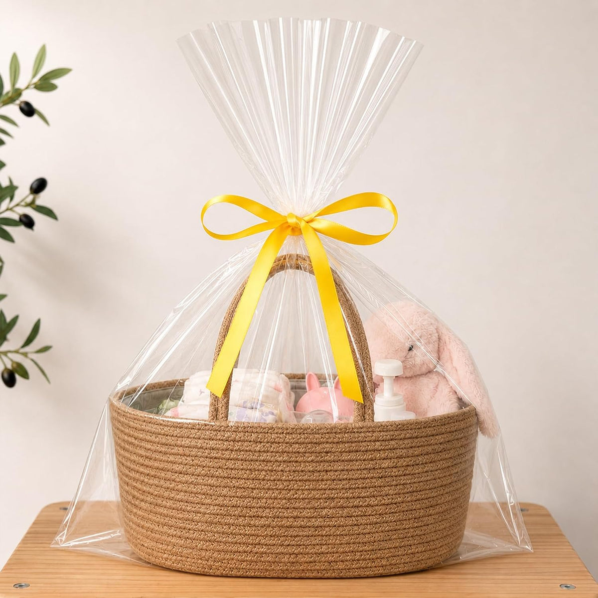 Baby Diaper Caddy Organizer, Boho Jute Rope Nursery Storage Bin Changing Table Car Organizer for Storage Baby Diaper Wipes, Empty Basket for Baby Shower