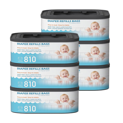 Jumbo Square Refills Disposal Bags Refill Compatible with Diaper Genie Classic, Compact, Premier and Select Pails, Hold Up to 810 Newborn-Sized Diapers Per Refill