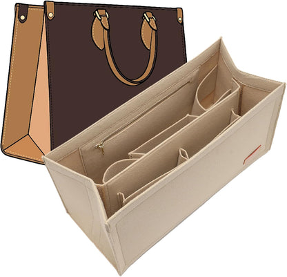 Purse Organizer Insert for LV On The Go GM Dior Large Book Tote,Gray