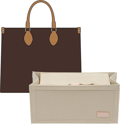 Purse Organizer Insert for LV On The Go GM Dior Large Book Tote,Gray
