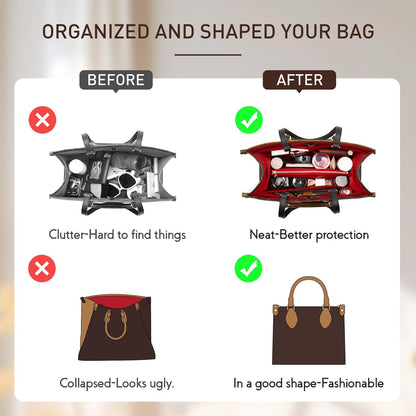 Purse Organizer Insert for LV On The Go GM Dior Large Book Tote,Gray