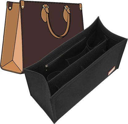 Purse Organizer Insert for LV On The Go GM Dior Large Book Tote,Gray