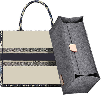 Purse Organizer Insert for LV On The Go GM Dior Large Book Tote,Gray
