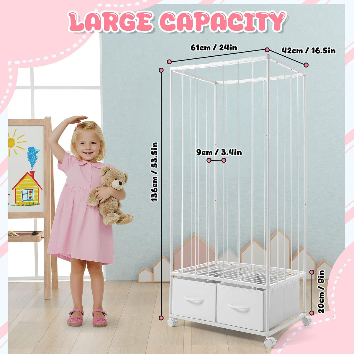 Large Stuffed Animal Storage, Metal Stuffed Animal Zoo Easy Side Access