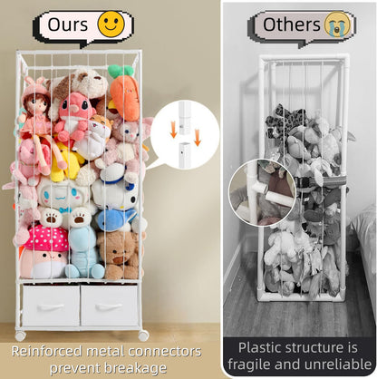 Large Stuffed Animal Storage, Metal Stuffed Animal Zoo Easy Side Access