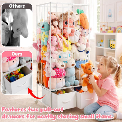 Large Stuffed Animal Storage, Metal Stuffed Animal Zoo Easy Side Access