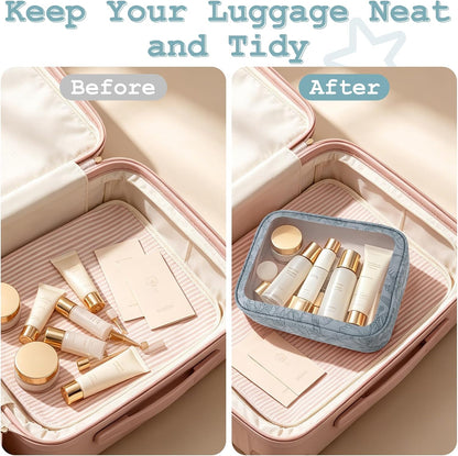 5PCS Diaper Bag Organizer Pouches Set, TSA Approved Travel Toiletry Bag For Women, Waterproof Clear Makeup Bag Set, Floral Small Makeup Bag Suitable For Women