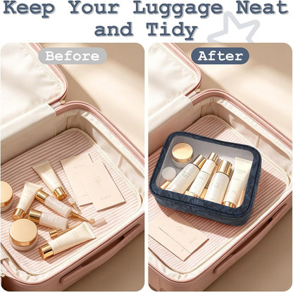 5PCS Diaper Bag Organizer Pouches Set, TSA Approved Travel Toiletry Bag For Women, Waterproof Clear Makeup Bag Set, Floral Small Makeup Bag Suitable For Women