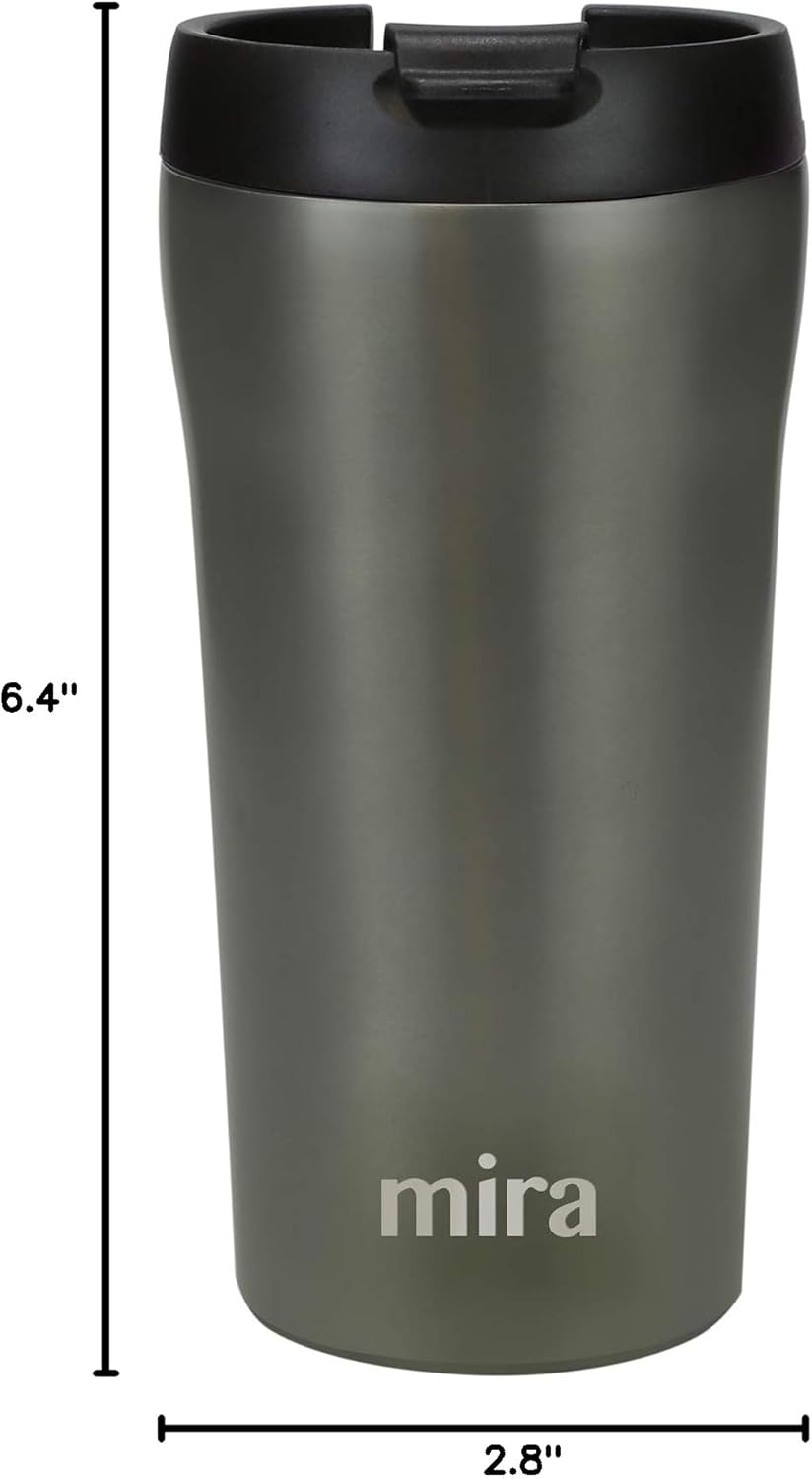 16 oz Coffee Travel Mug - Stainless Steel Insulated Tumbler with Leak-Proof Lid - Hot & Cold Cup - Marine