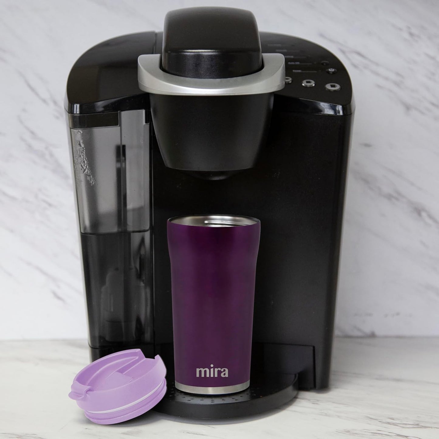 16 oz Coffee Travel Mug - Stainless Steel Insulated Tumbler with Leak-Proof Lid - Hot & Cold Cup - Marine