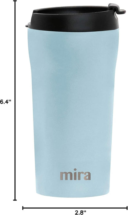 16 oz Coffee Travel Mug - Stainless Steel Insulated Tumbler with Leak-Proof Lid - Hot & Cold Cup - Marine