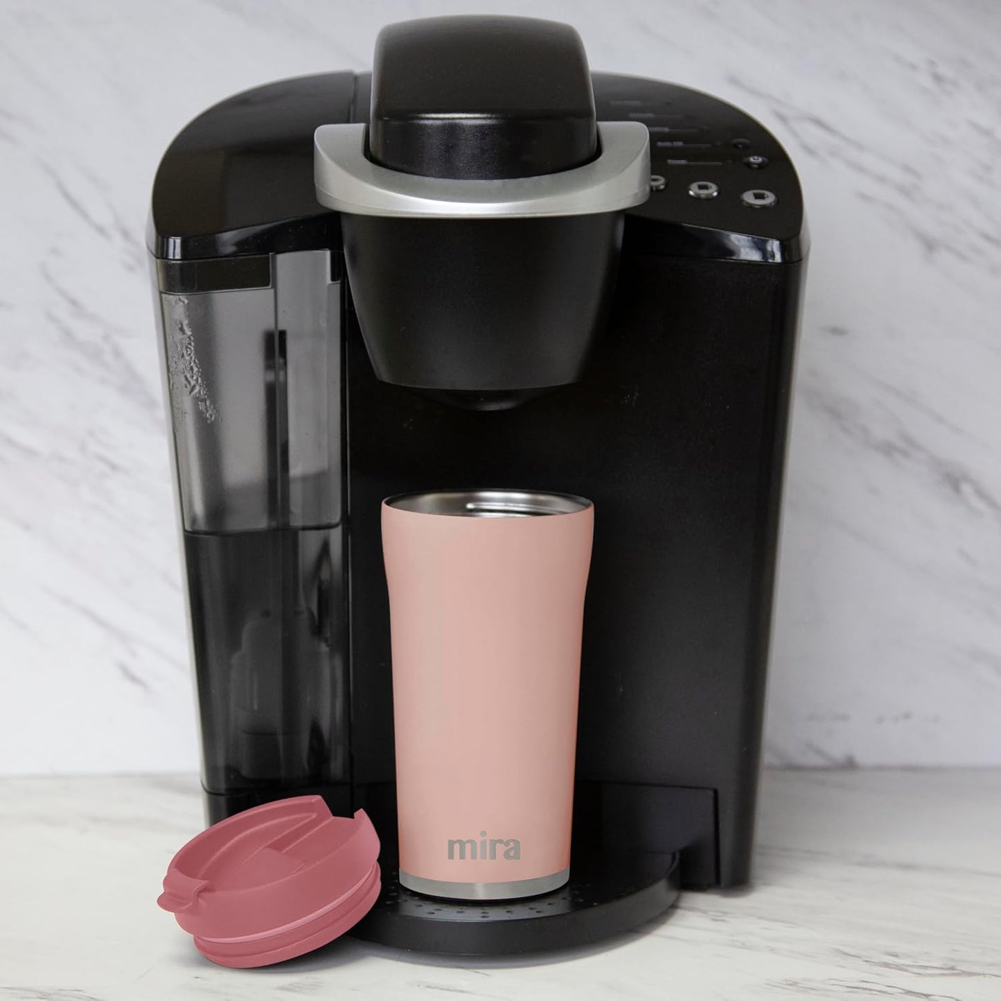 16 oz Coffee Travel Mug - Stainless Steel Insulated Tumbler with Leak-Proof Lid - Hot & Cold Cup - Marine