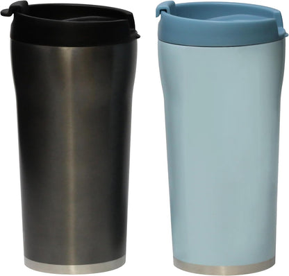 16 oz Coffee Travel Mug - Stainless Steel Insulated Tumbler with Leak-Proof Lid - Hot & Cold Cup - Marine