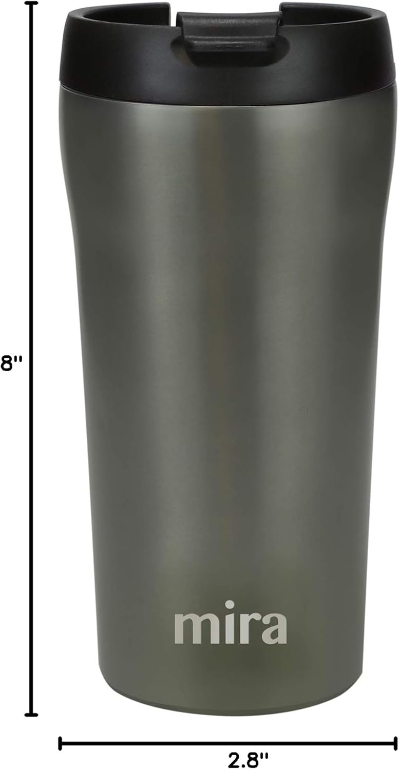 16 oz Coffee Travel Mug - Stainless Steel Insulated Tumbler with Leak-Proof Lid - Hot & Cold Cup - Marine