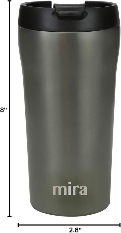 16 oz Coffee Travel Mug - Stainless Steel Insulated Tumbler with Leak-Proof Lid - Hot & Cold Cup - Marine