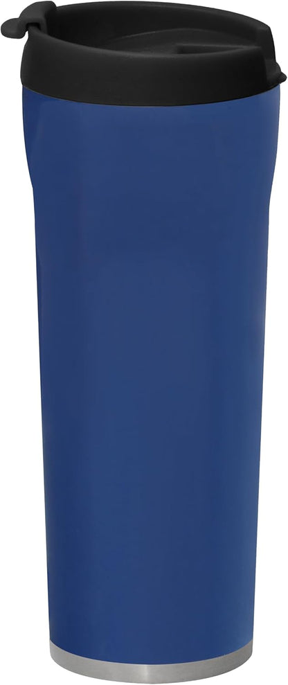 16 oz Coffee Travel Mug - Stainless Steel Insulated Tumbler with Leak-Proof Lid - Hot & Cold Cup - Marine
