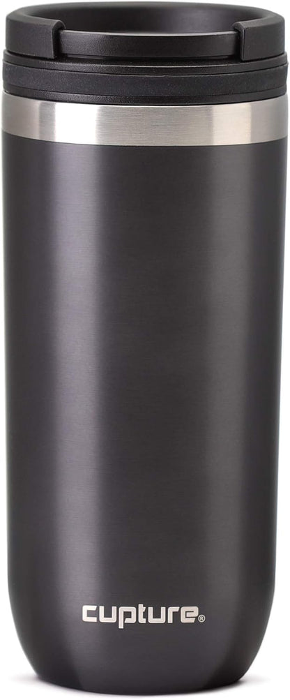 TWIST-TOP Vacuum-Insulated Stainless Steel Travel Mug, 16 oz, Gunmetal Gray
